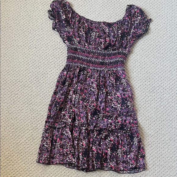 Floral Bebe Dress in Purple and Pink - Picture 4 of 6